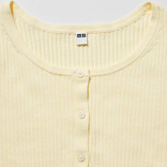 UNIQLO UV Protection Crew Neck Cropped Cardigan - White - Picture 4 of 7